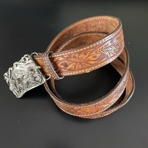 Vintage Textan tooled leather belt